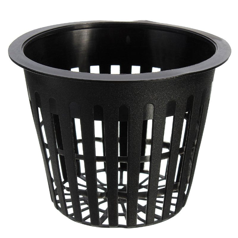 Muovinen Mesh Pot Net Basket Hydroponic Aeroponic Flower Container Plant Grow Pot Cup