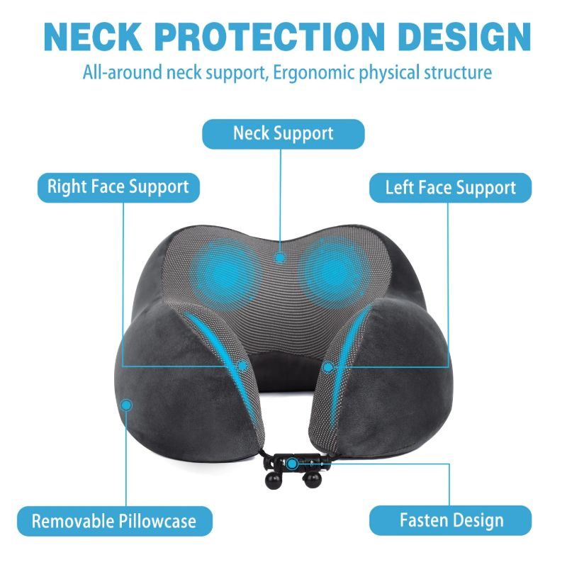 Travel Pillow U-muotoiset Memory Foam -kaulan Kohdunkaulan Tyynyt