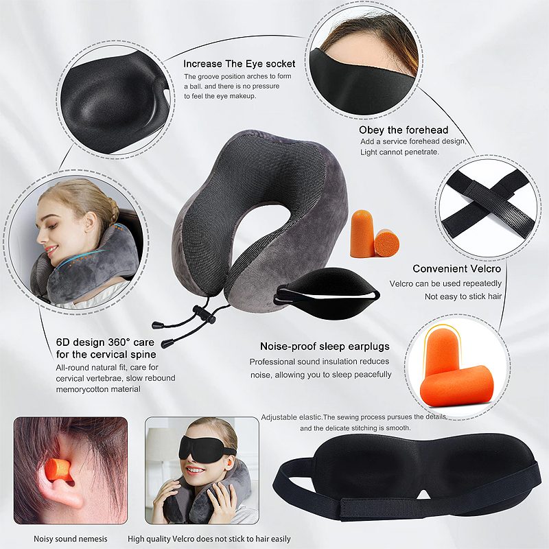 Travel Pillow U-muotoiset Memory Foam -kaulan Kohdunkaulan Tyynyt