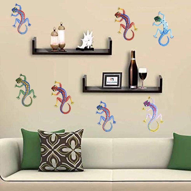 3.2.2005 Metal Gecko Wall Decor Art Set Riippuva Taide Seinäkoristelu Makuuhuoneeseen Olohuoneeseen Toimistopuutarha