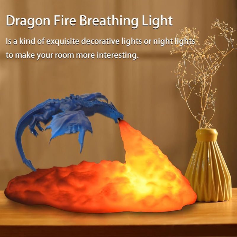 3d Dragon Lamp Makuuhuoneen Led-yövalo