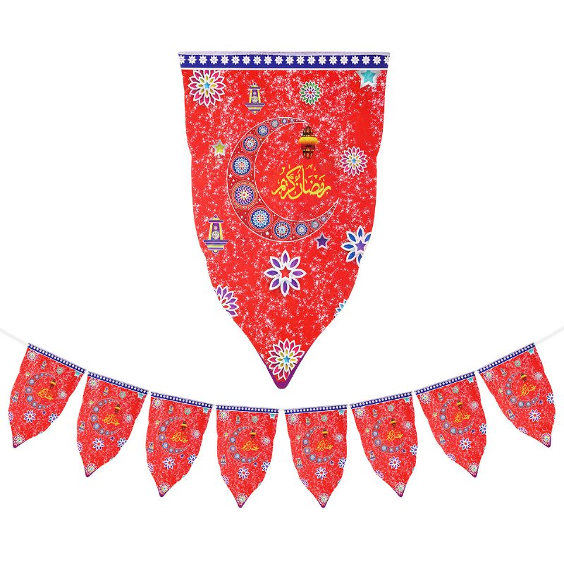 8 Kpl Ramadan Mubarak Arabic Bunting Islamic Celebration Lippulippukoristeita