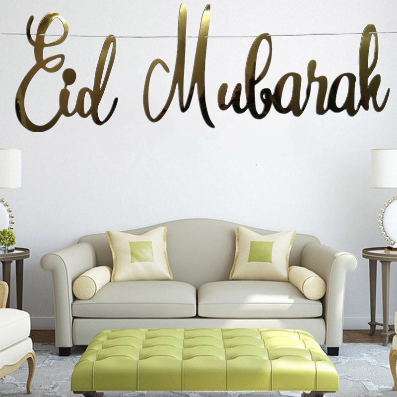 Eid Mubarak Ramadan Kareem Islamin Viiri Bunting Home Party Banner Koristeet