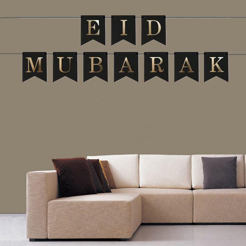 Eid Mubarak Ramadan Kareem Islamin Viiri Bunting Home Party Banner Koristeet