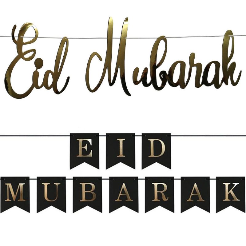 Eid Mubarak Ramadan Kareem Islamin Viiri Bunting Home Party Banner Koristeet