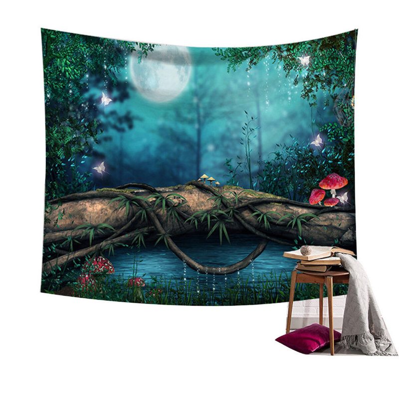 Fairy Forest Riippuva Seinävaippa Bohemian Hippie Throw Päiväpeite Kodin Koristeet