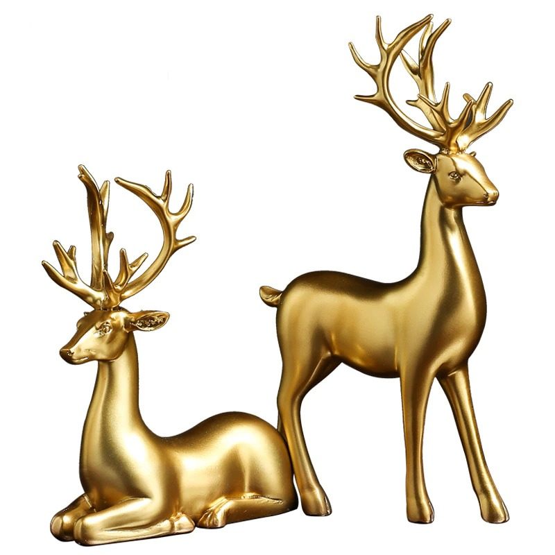 Hartsi Deer Golden Bull Figuurit Kodin Sisustus