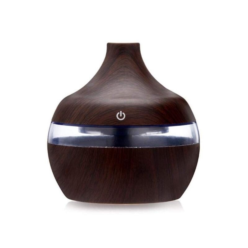 Ilmankostutin Sähköinen Essential Aroma Oil Diffusori Ultraääni Puunjyväinen Usb Led-valo