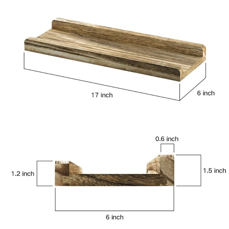 Kelluvat Hyllyt Seinälle Kiinnitettävä 2 Rustiikkipuun Setti