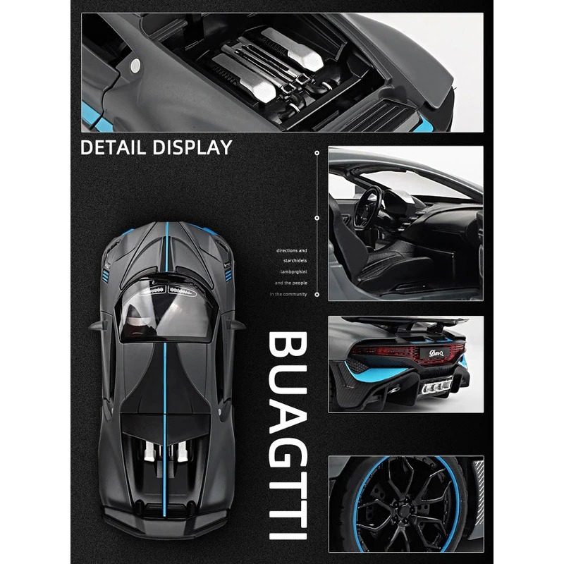 Kevytmetalliseos Urheiluauto Bugatti Divo Open Doors -äänivalot