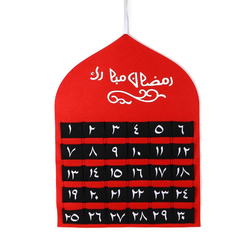 Lasten Arabialainen Mdf Ramadan Advent Calendar 30 Taskua Eid Mubarak Tee-se-itse Talon Sisustus