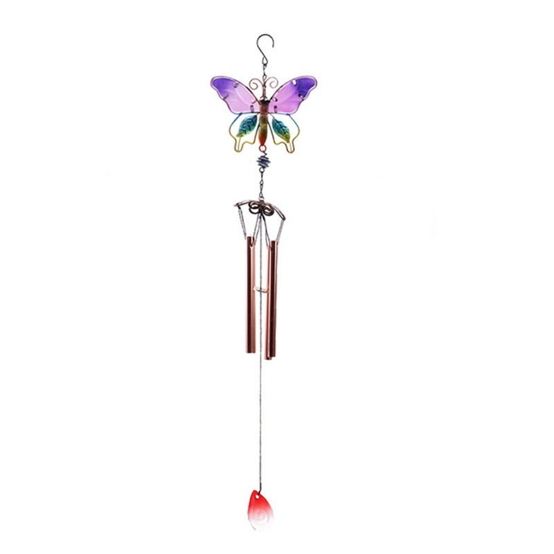 Metalli Butterfly Wind Chime Lasi Maalatut Koristeet Tuulikello Riipukset