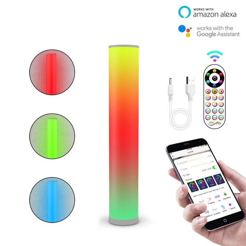 Moderni Led-sylinterinen Lattiavalaisin Sängyn Vieressä Rgb16 Color App Remote Usb