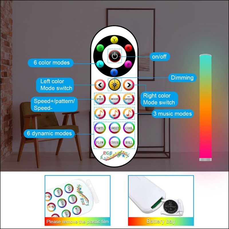 Moderni Led-sylinterinen Lattiavalaisin Sängyn Vieressä Rgb16 Color App Remote Usb