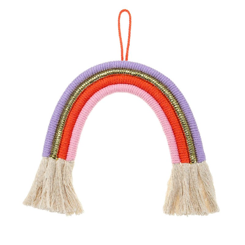 Nordic Style Verho Tupsu Rainbow Seinään Ripustettava Ornamentti Puuvillakuorikoristeet