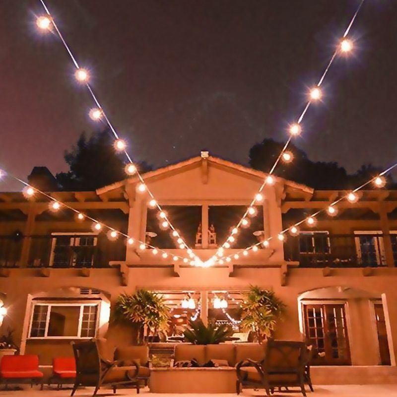 Outdoor Lights String 25 Feet Globe Patio