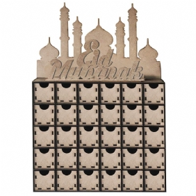 Puinen Mdf Eid Mubarak Ramadan Advent Calendar Kylttitalon Laatikko Kodinkoristeet