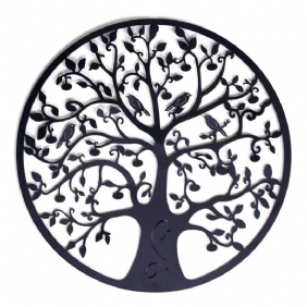 Pyöreä Seinäkoristeet Halkaisija 60 cm Tree Of Life Iron Art Kodin Ripustuskoriste