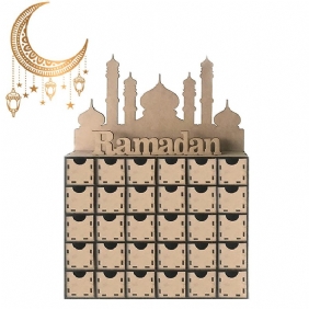 Ramadan Advent Calendar Tee-se-itse Talon Laatikko 30 Ristikkoa Mdf Telinekoristeet