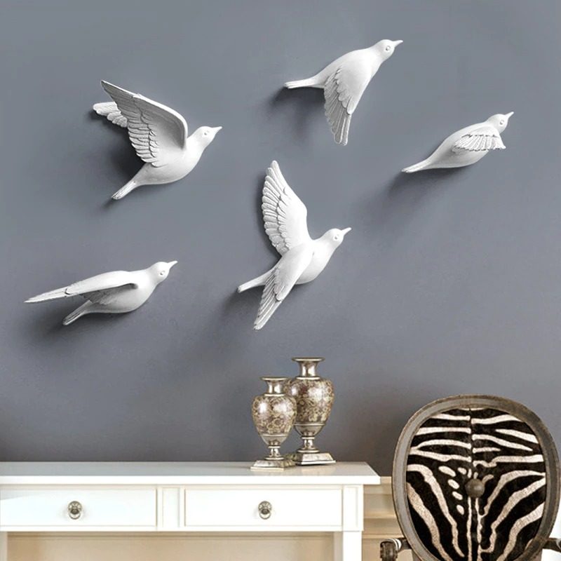 Resin Birds Figurine Wall 3d-tarrat