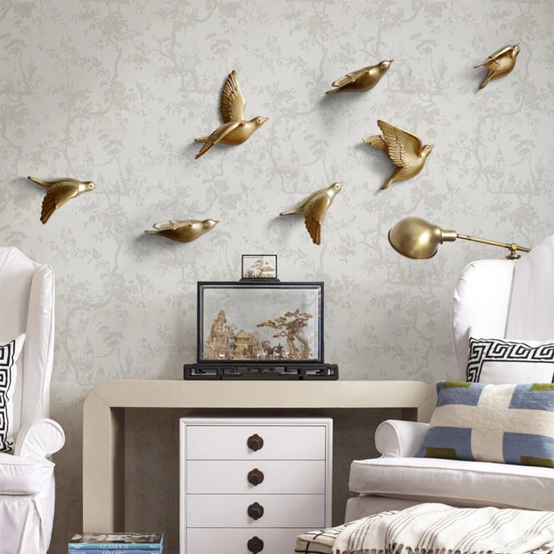 Resin Birds Figurine Wall 3d-tarrat