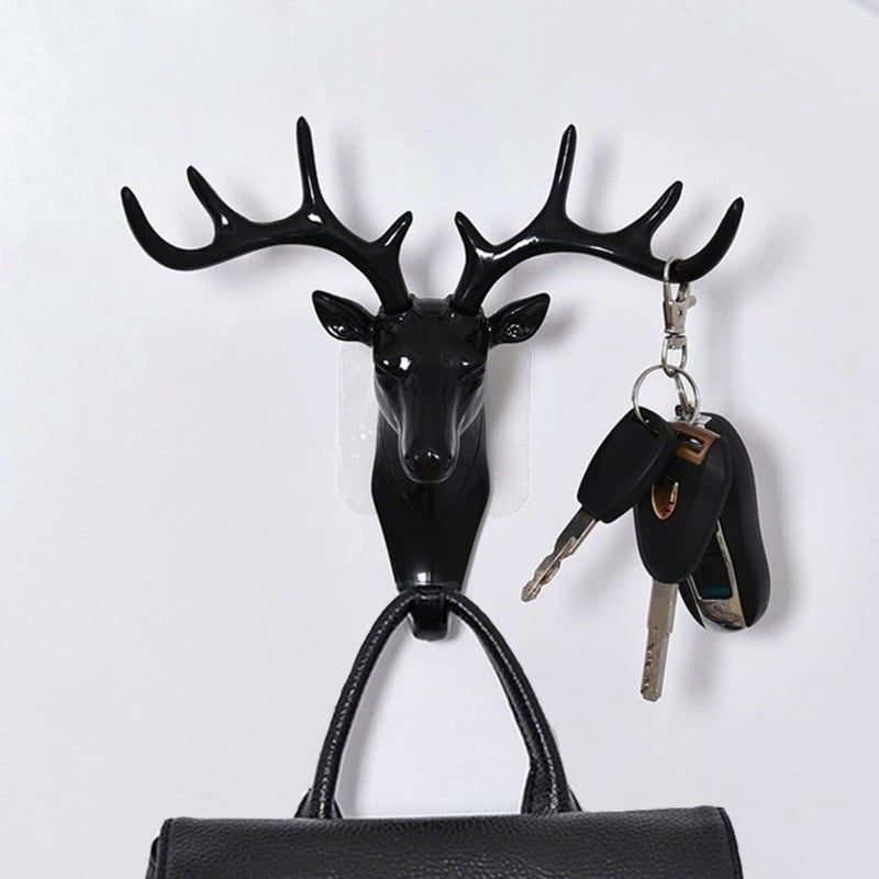 Seinäkoukku Vintage Deer Head Keys Sateenvarjotakki Huiviripustin