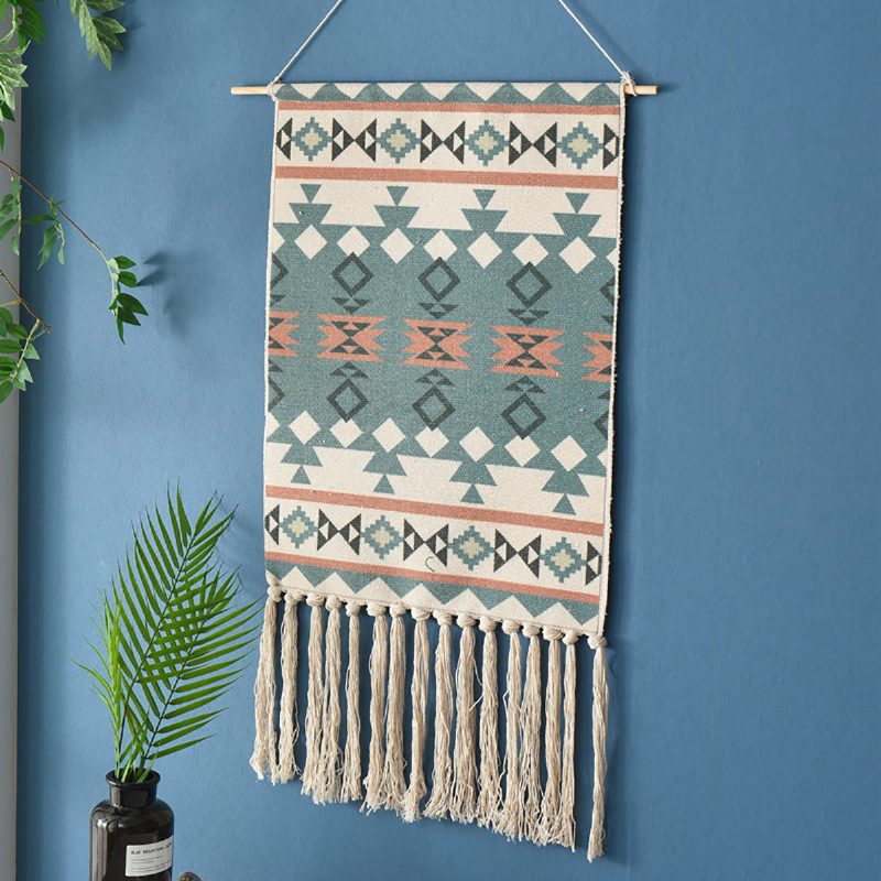 Tapestry Makrame Seinäripustin Tyylikäs Bohemian Home Huoneen Sisustus Geometrinen Taidematto