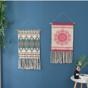 Tapestry Makrame Seinäripustin Tyylikäs Bohemian Home Huoneen Sisustus Geometrinen Taidematto