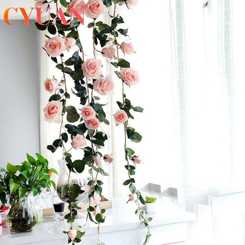 Tekokukat Koristeellinen Rose Ivy Vine Wedding Decor Real Touch Silkkikukka