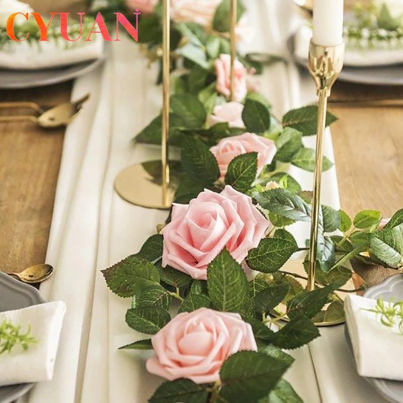 Tekokukat Koristeellinen Rose Ivy Vine Wedding Decor Real Touch Silkkikukka