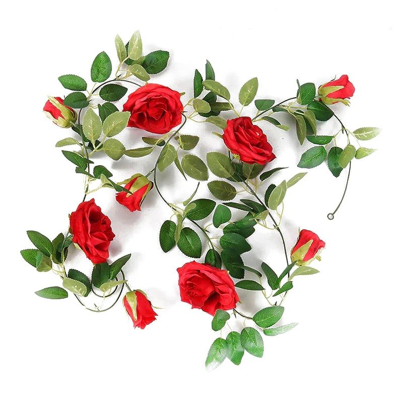 Tekokukat Koristeellinen Rose Ivy Vine Wedding Decor Real Touch Silkkikukka