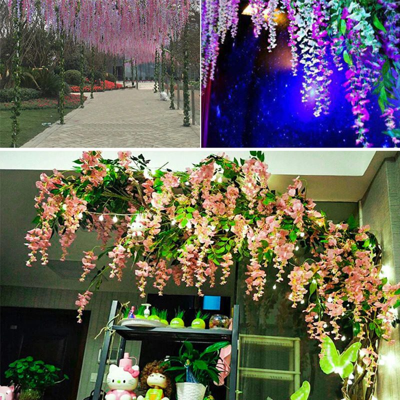 Tekokukat Koristeellinen Wisteria Vine Silk Garland