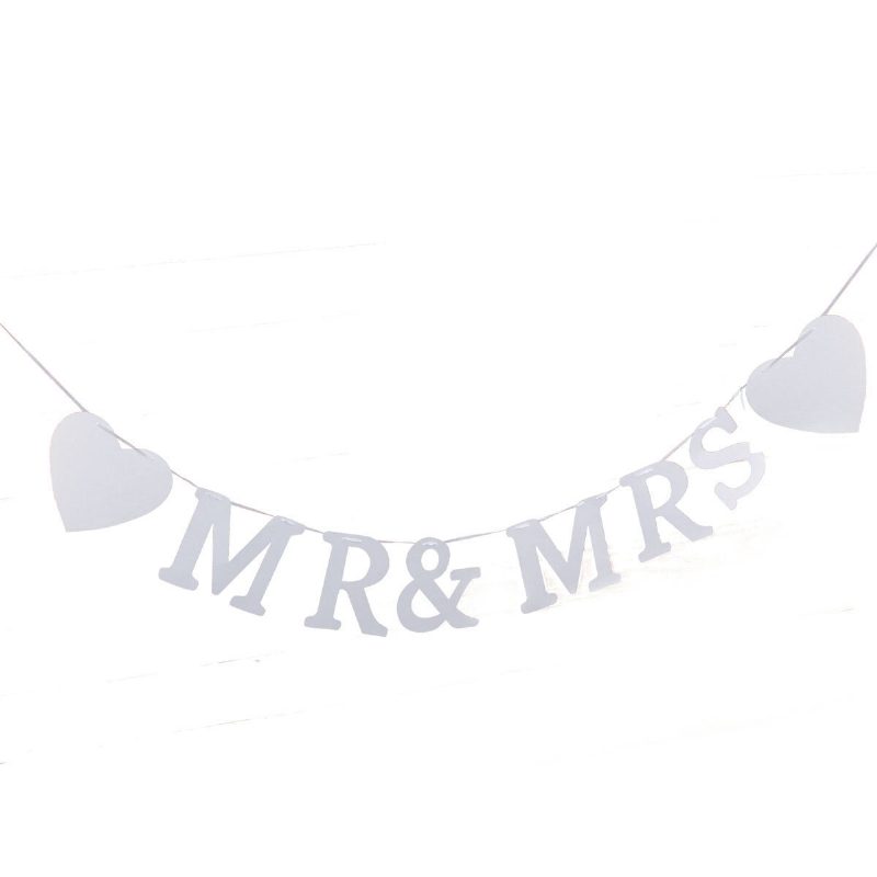 Vintage Wedding Bunting Banner Garland Morsiusjuhlien Valokuvarekvisiitta Riippuva Sisustus Seinäkoristeet