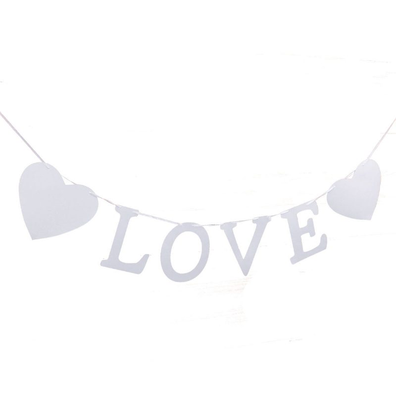 Vintage Wedding Bunting Banner Garland Morsiusjuhlien Valokuvarekvisiitta Riippuva Sisustus Seinäkoristeet