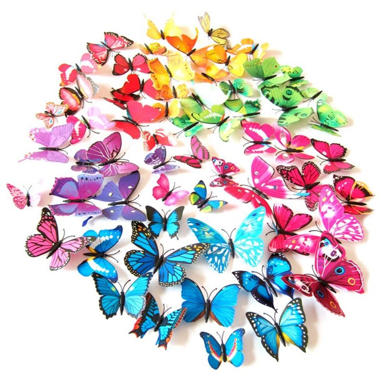 12 Kpl 3d Butterfly Design Tarra Art Seinätarrat Huoneen Koti