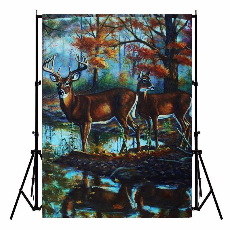 Deer Flag Banner Garden Yard Kotijuhla 28 X 40 Tuumaa Metsätalokoristeet Art