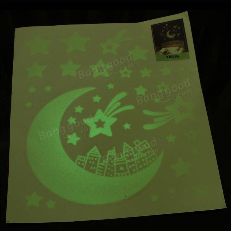 Glow In Dark Moon Star Valokuvat Tarrat Irrotettavat Seinätarrat Vinyyli Tarra Seinämaalaus Lastenhuoneen Sisustus