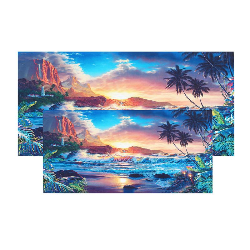 Kodinsisustus Canvas-maalaukset Seinätaide Moderni Auringonlaskun Maisema Beach Tree Gift