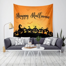 Lwg6 Halloween Tapestry Pumpkin Print Riippuva Wall Art Kodinsisustus Halloween-koristeet Kotiin