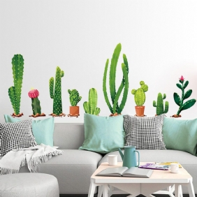 Miico Creative Cartoon Cactus Pvc Irrotettava Kotihuoneen Koristeellinen Seinäoven Koristetarra