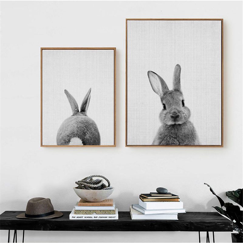 Söpö Kani Canvas Wall Art Juliste Eläintuloste Maalaus Baby Nursery Room