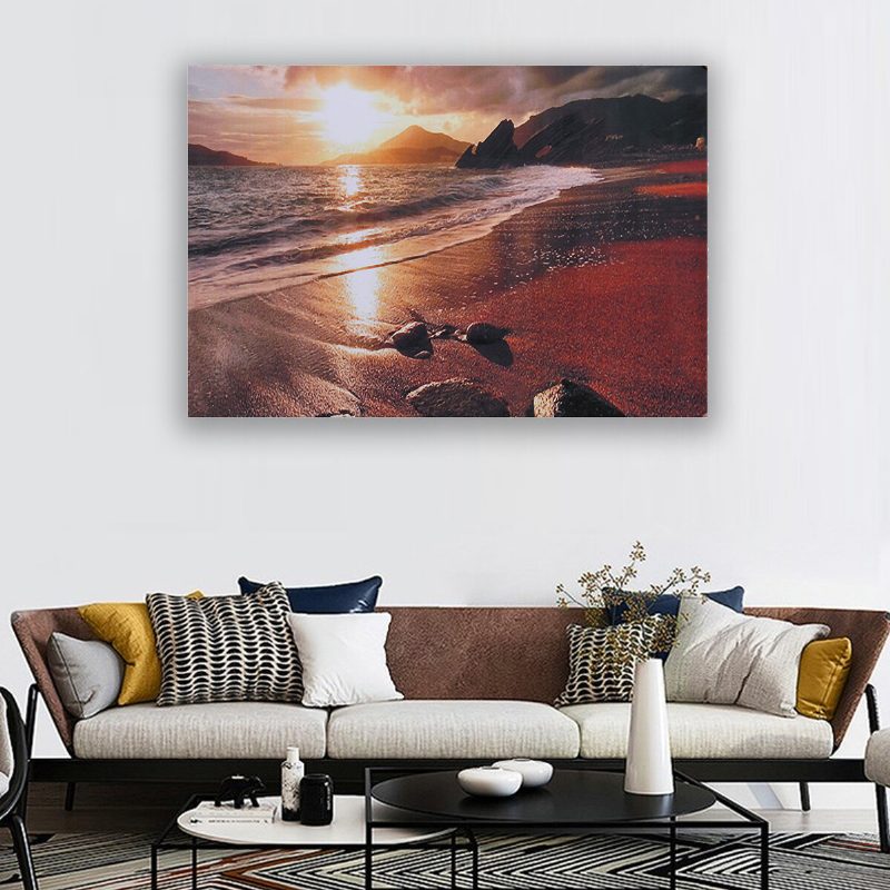 Sunset Beach Maisema Canvas Wall Art Picture Print Decor Kehyksetön Kangas Kodin Sisustamiseen