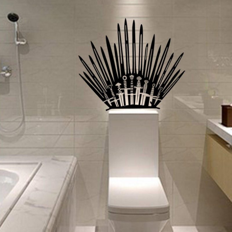 T-2 Game Props Right Iron Throne Tarrat Veistetut Luovat Seinätarrat Wc-tarrat