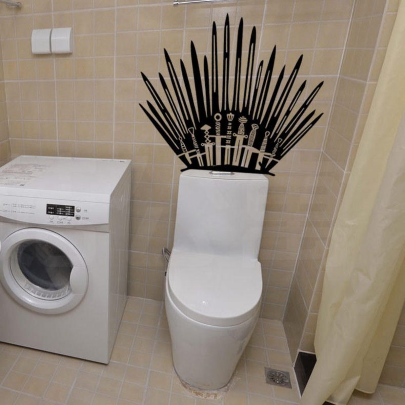 T-2 Game Props Right Iron Throne Tarrat Veistetut Luovat Seinätarrat Wc-tarrat