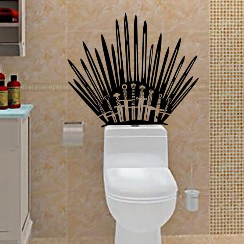 T-2 Game Props Right Iron Throne Tarrat Veistetut Luovat Seinätarrat Wc-tarrat