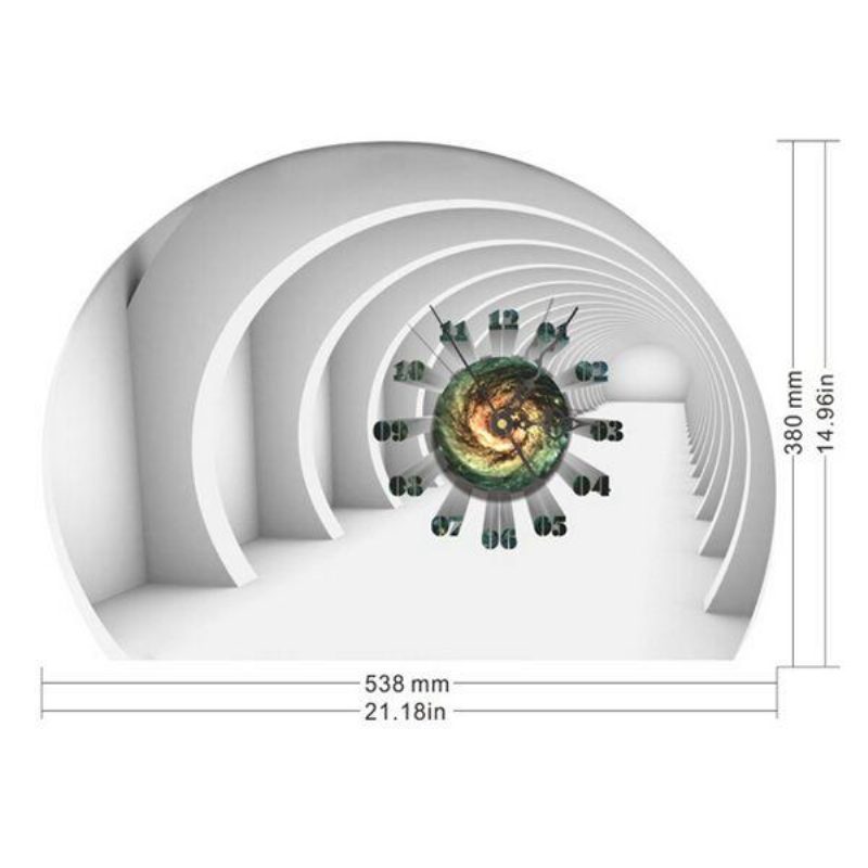 Tee-se-itse-tarra Kellotunneli 3d-seinätarrat Kello 3d-taide Seinäkello Kodin Sisustus