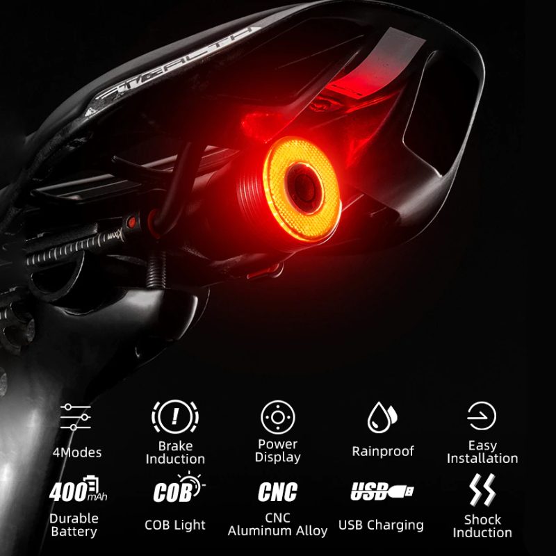 Bicycle Smart Auto Brake Sensing Light Ipx6 Vedenpitävä Led