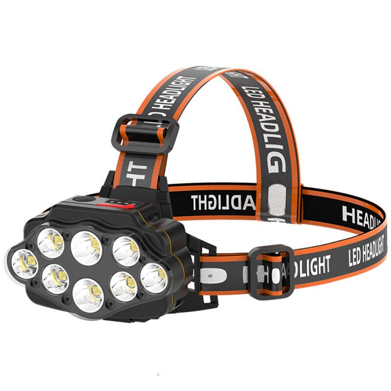 Bikight 4-moodia 8* Xpg Led-otsalappu Usb-ladattava Long Shoot Camping Head Light 18650 Kalastuslyhty Vedenpitävä Pää Taskulamppu