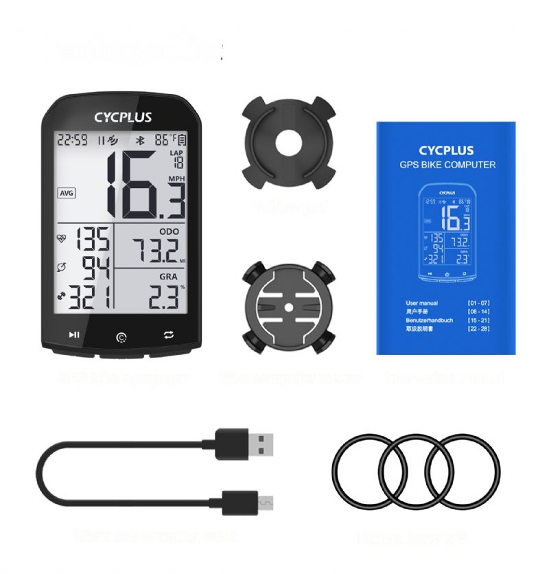 Cycplus M1 Gps Polkupyörätietokone Langaton Bluetooth 4.0 Ant+ Pyöräilynopeusmittari Vedenpitävä Lcd Taustavalo Polkupyörän Matkamittari Sekuntikello Pyörän Tarvikkeet Mtb-maantie-/kaupunkipyörälle