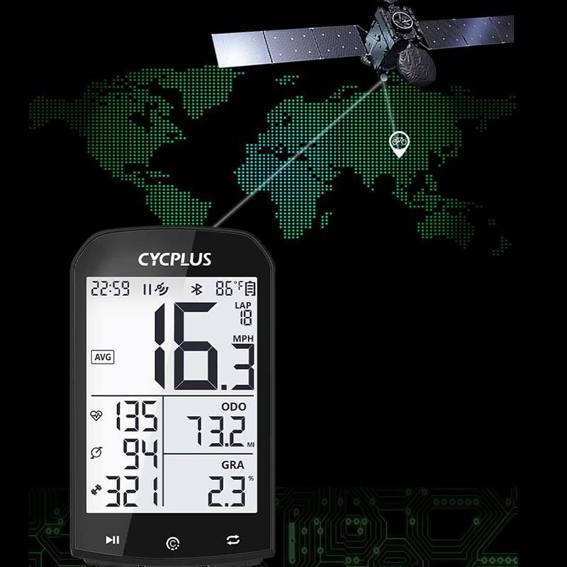 Cycplus M1 Gps Polkupyörätietokone Langaton Bluetooth 4.0 Ant+ Pyöräilynopeusmittari Vedenpitävä Lcd Taustavalo Polkupyörän Matkamittari Sekuntikello Pyörän Tarvikkeet Mtb-maantie-/kaupunkipyörälle